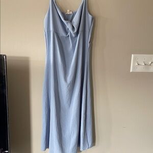 Elegant Sky Blue Midi Dress